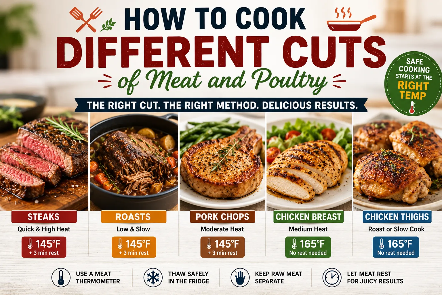 How to Cook Different Cuts of Meat and Poultry Properly