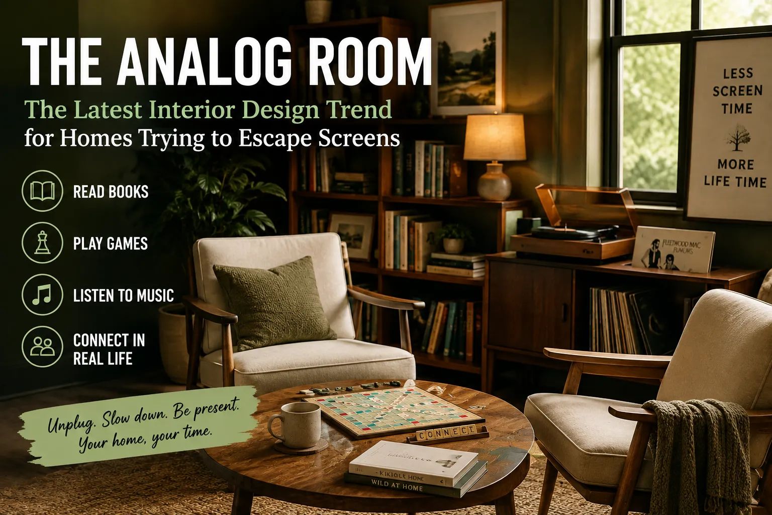 The Analog Room Is the Latest Interior Design Trend for Homes Trying to Escape Screens