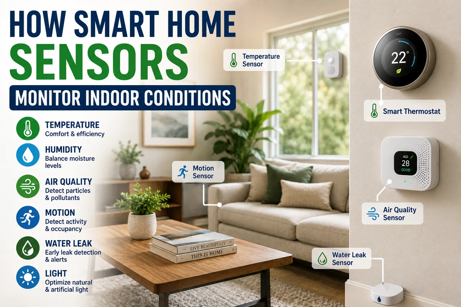 How Smart Home Sensors Monitor Indoor Conditions