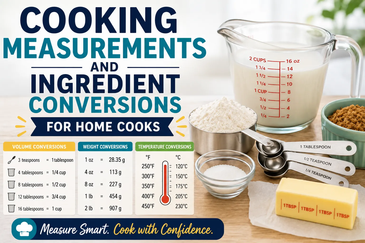 Cooking Measurements and Ingredient Conversions for Home Cooks