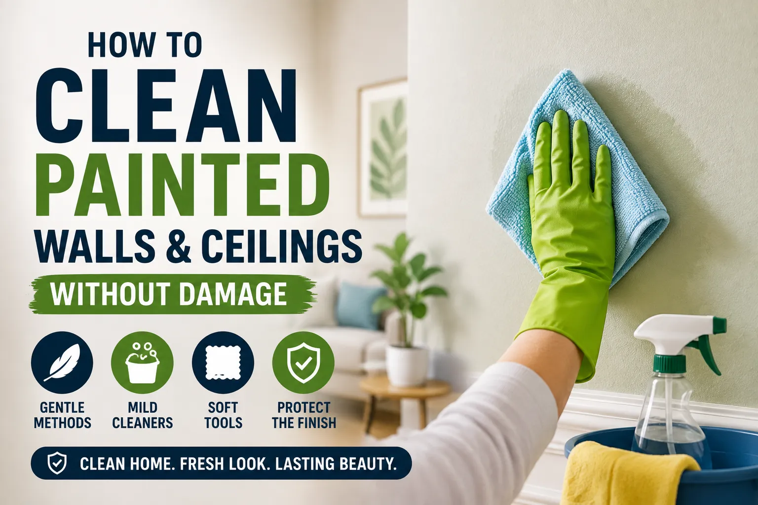 How to Clean Painted Walls and Ceilings Without Damage