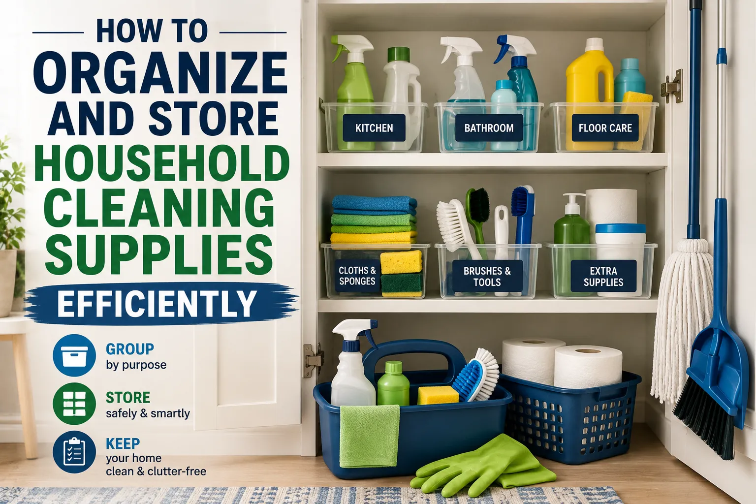 How to Organize and Store Household Cleaning Supplies Efficiently
