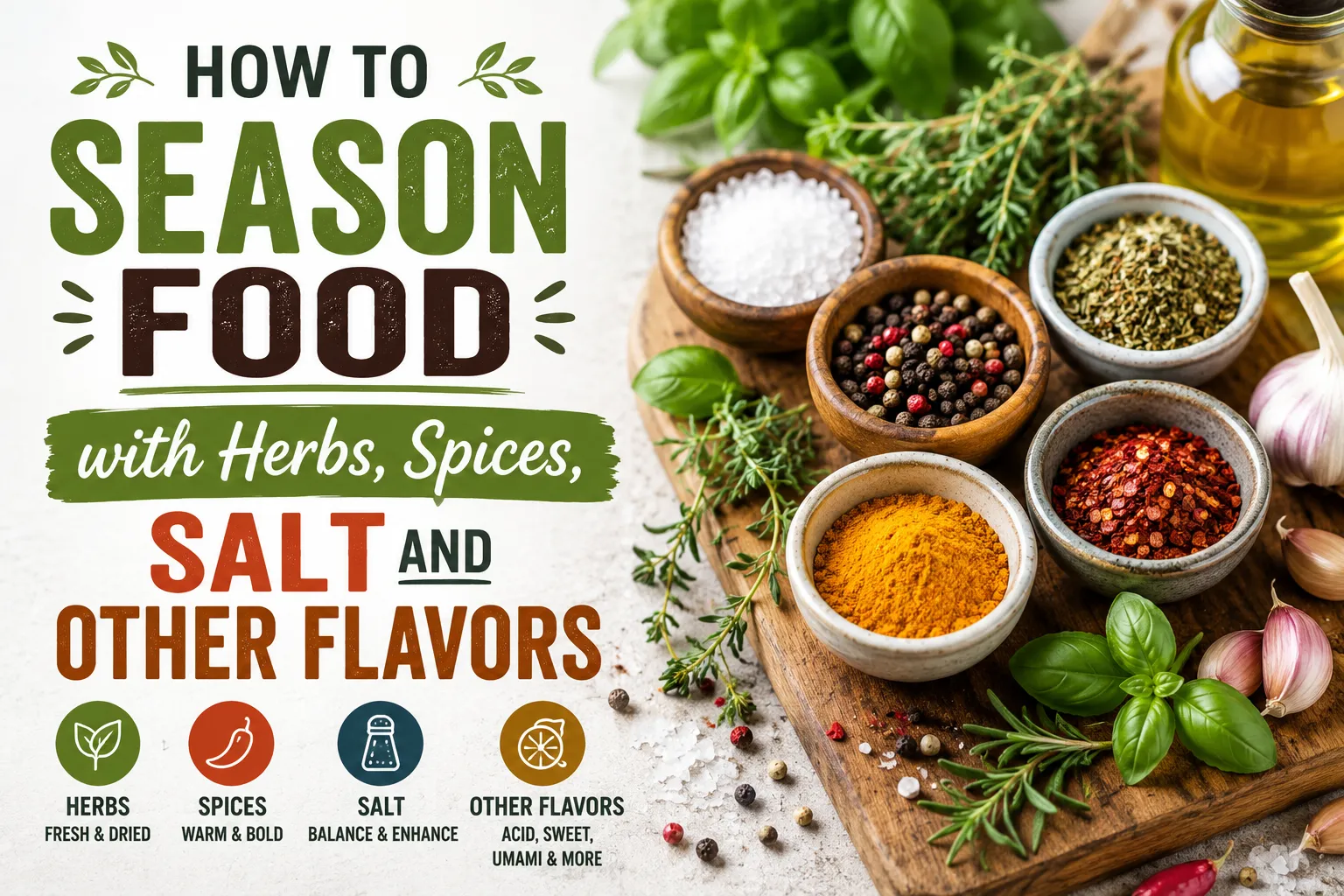 How to Season Food With Herbs, Spices, Salt and Other Flavors
