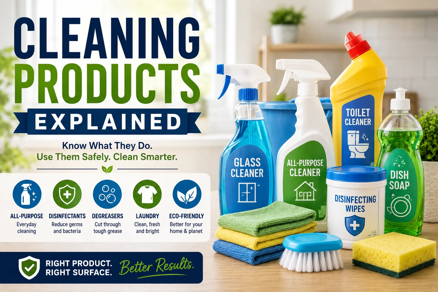 Cleaning Products Explained: Types, Uses, Ingredients, and Safe Cleaning Tips